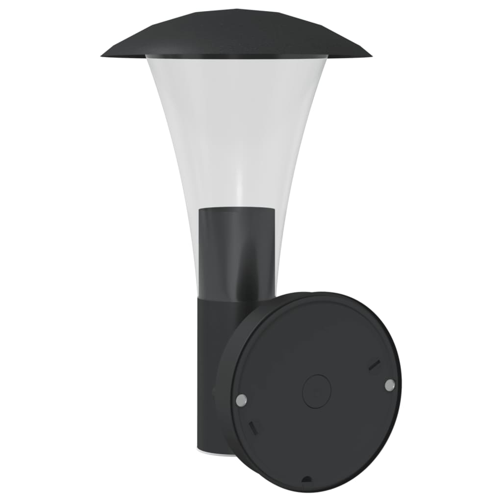 Buitenwandlamp met sensor roestvrij staal zwart is nu te koop bij PeponiXL, paradijselijk wonen!