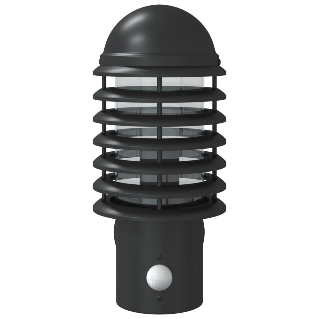Buitenwandlamp met sensor roestvrij staal zwart is nu te koop bij PeponiXL, paradijselijk wonen!