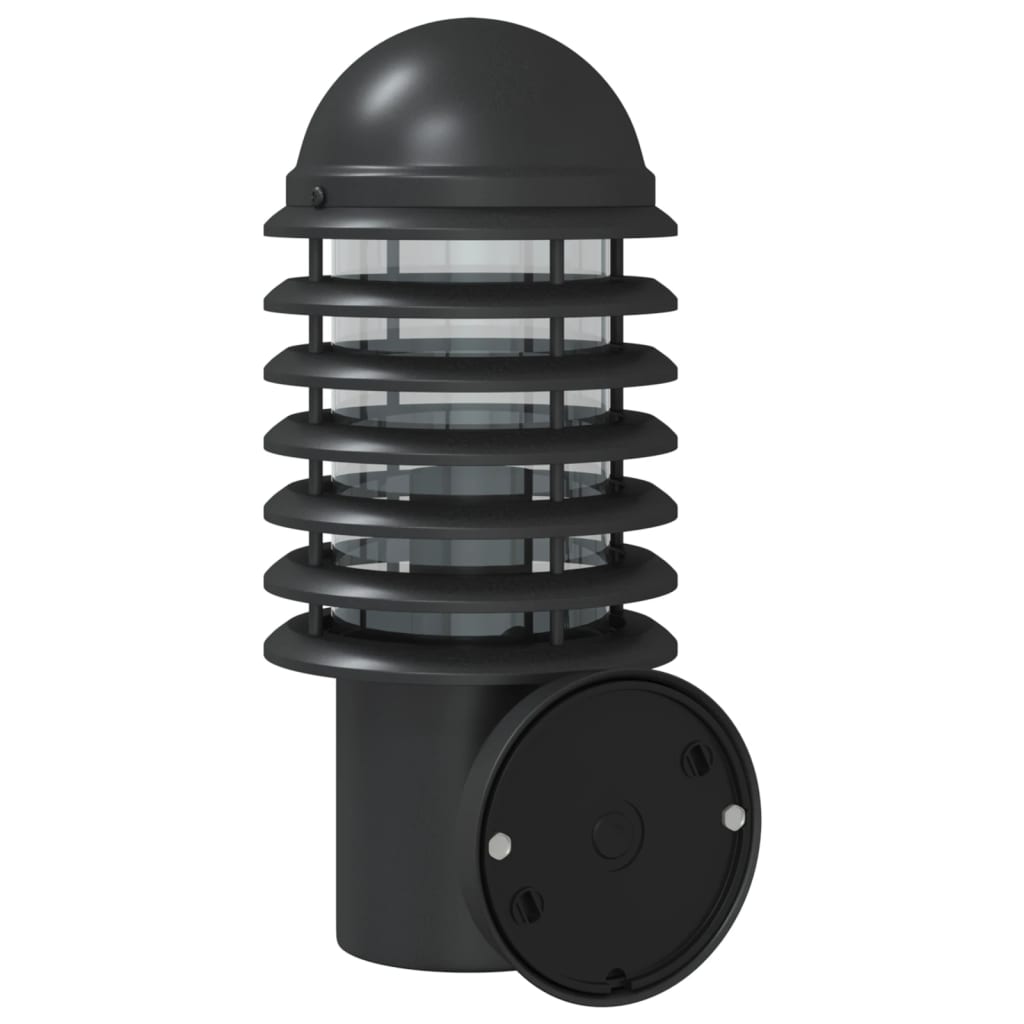 Buitenwandlamp met sensor roestvrij staal zwart is nu te koop bij PeponiXL, paradijselijk wonen!