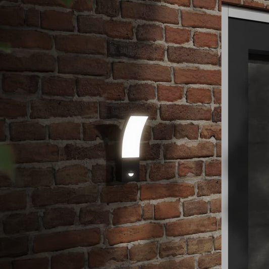 Buitenwandlampen 2 st LED met sensors gegoten aluminium zwart is nu te koop bij PeponiXL, paradijselijk wonen!