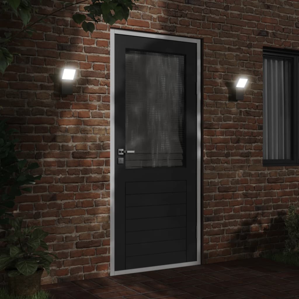 Buitenwandlampen 2 st LED gegoten aluminium zwart is nu te koop bij PeponiXL, paradijselijk wonen!
