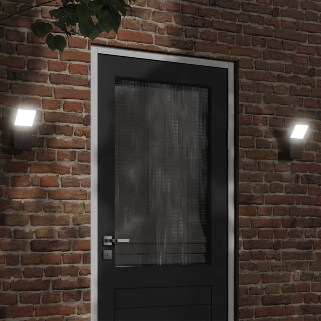 Buitenwandlampen 2 st LED gegoten aluminium zwart is nu te koop bij PeponiXL, paradijselijk wonen!