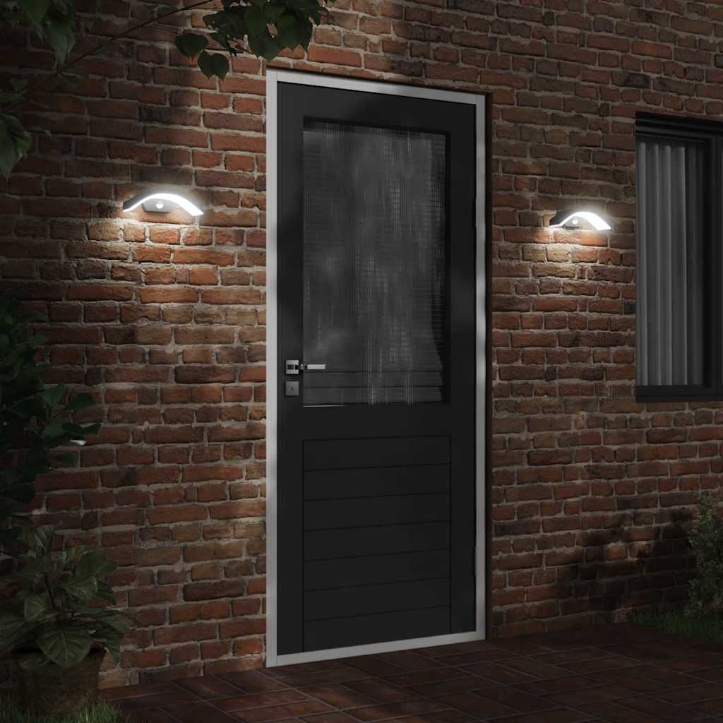 Buitenwandlamp LED met sensors gegoten aluminium zwart is nu te koop bij PeponiXL, paradijselijk wonen!