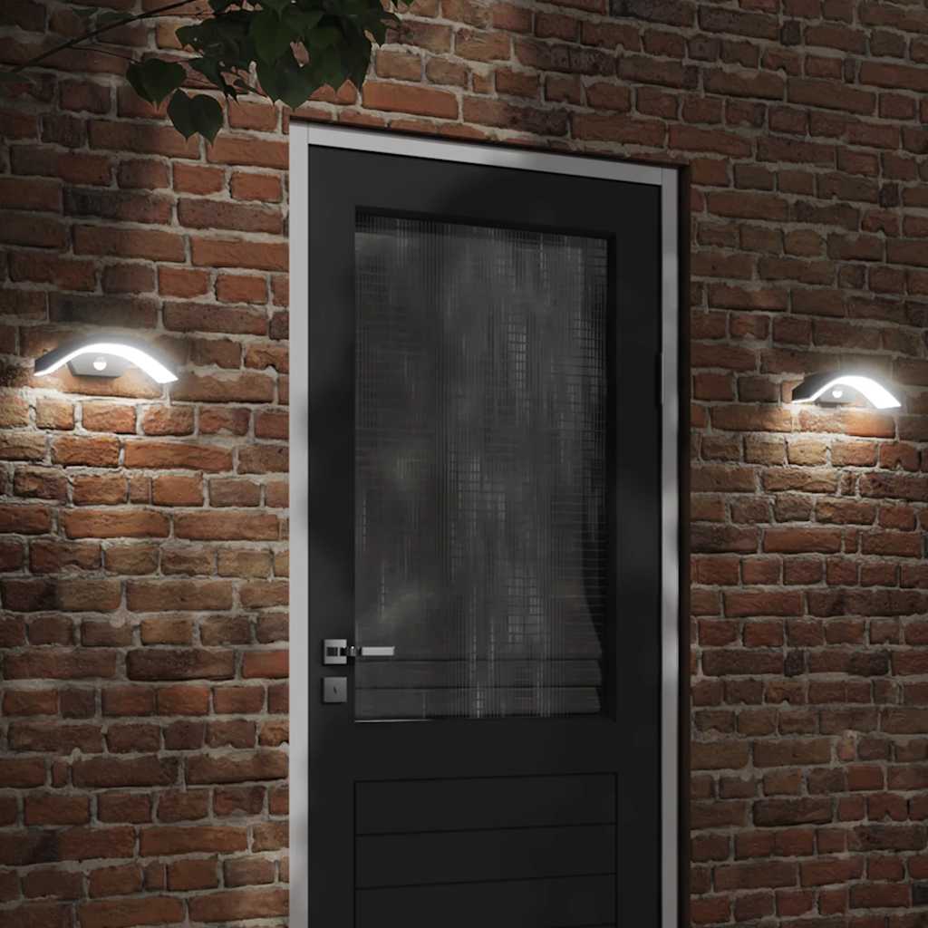 Buitenwandlamp LED met sensors gegoten aluminium zwart is nu te koop bij PeponiXL, paradijselijk wonen!