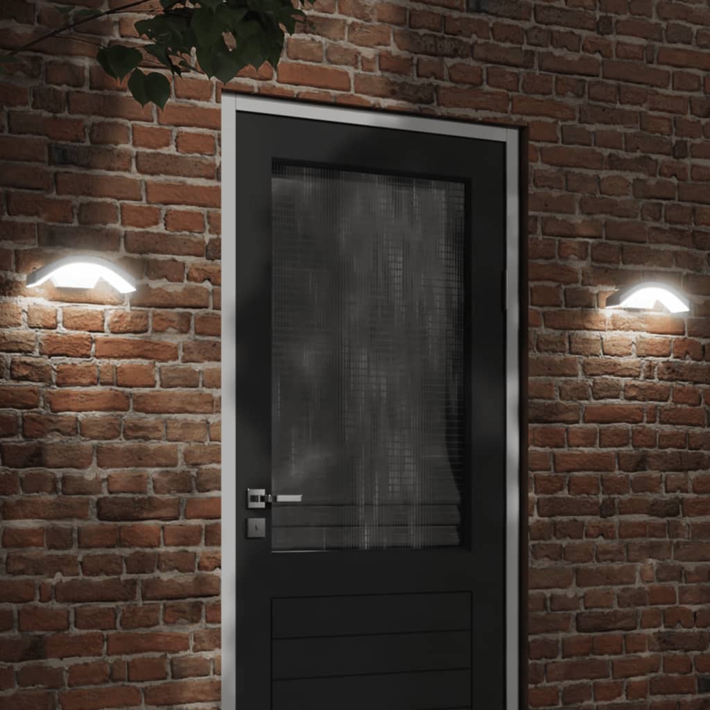 Buitenwandlampen 2 st LED met sensors gegoten aluminium wit is nu te koop bij PeponiXL, paradijselijk wonen!