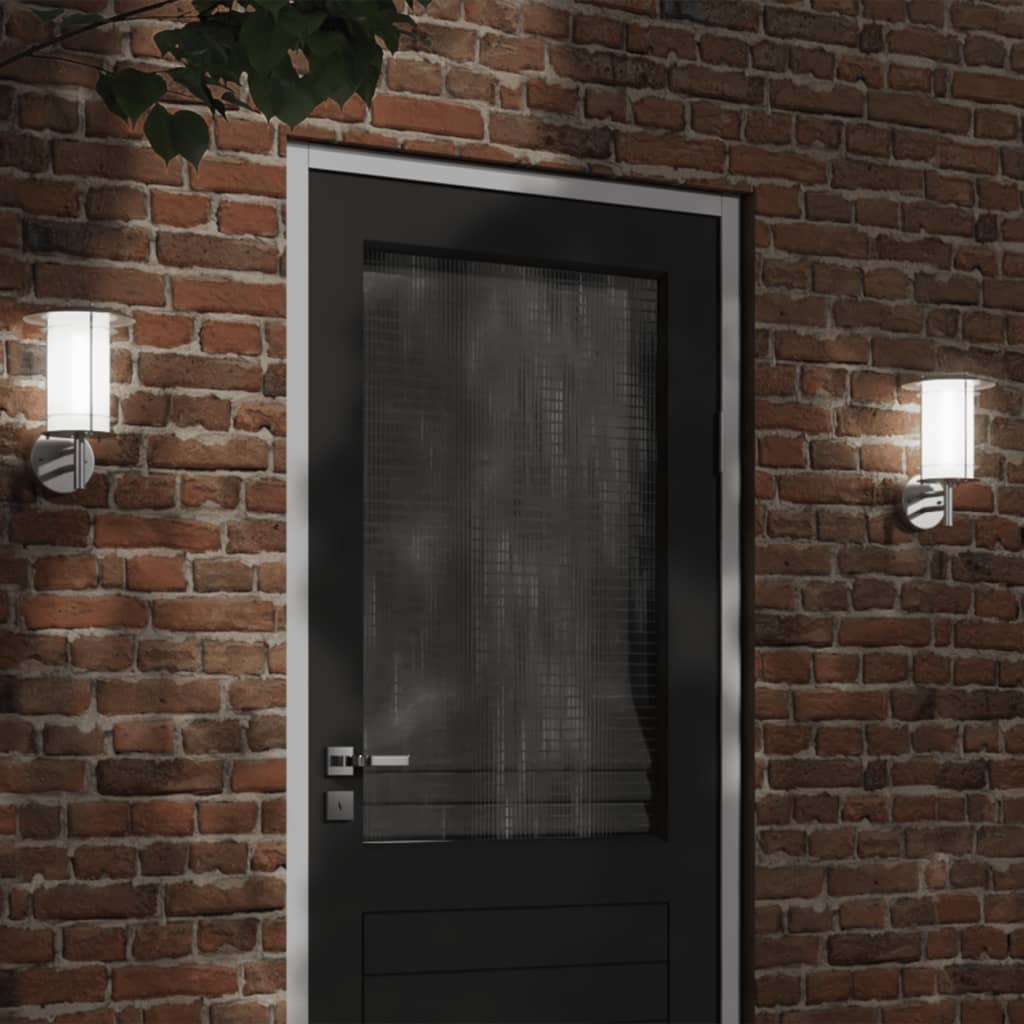 Buitenwandlampen 2 st roestvrij staal zilverkleurig is nu te koop bij PeponiXL, paradijselijk wonen!