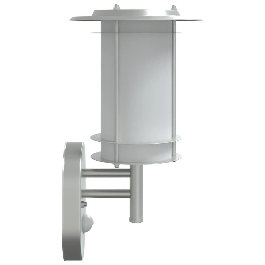 Buitenwandlampen 2 st met sensors roestvrij staal zilverkleurig is nu te koop bij PeponiXL, paradijselijk wonen!