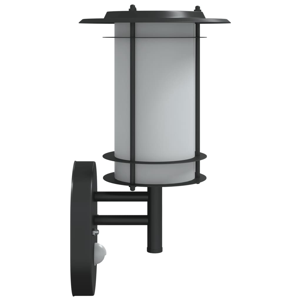 Buitenwandlamp met sensor roestvrij staal zwart is nu te koop bij PeponiXL, paradijselijk wonen!