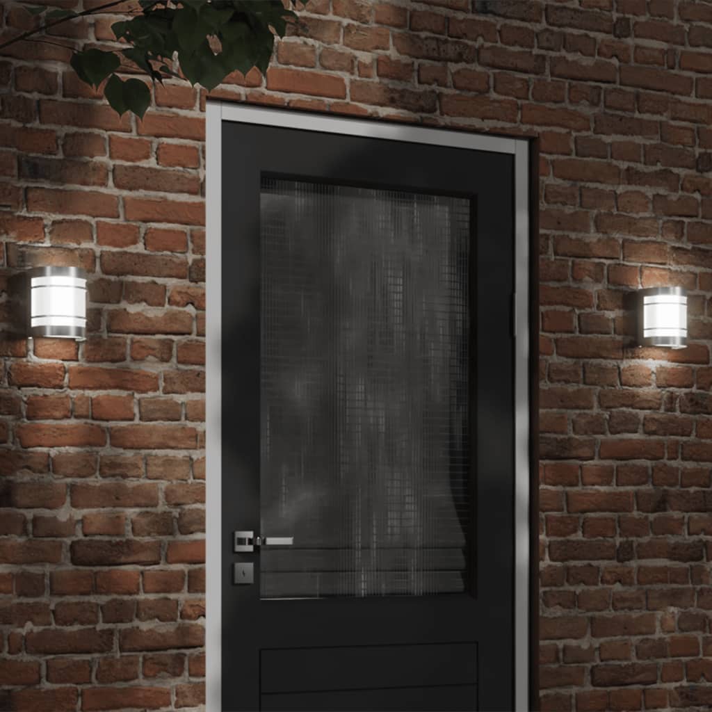 Buitenwandlampen 2 st roestvrij staal zilverkleurig is nu te koop bij PeponiXL, paradijselijk wonen!
