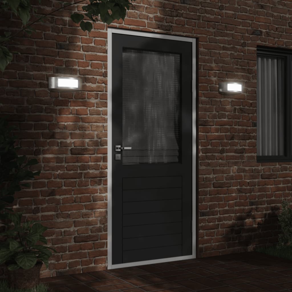 Buitenwandlampen 2 st roestvrij staal zilverkleurig is nu te koop bij PeponiXL, paradijselijk wonen!