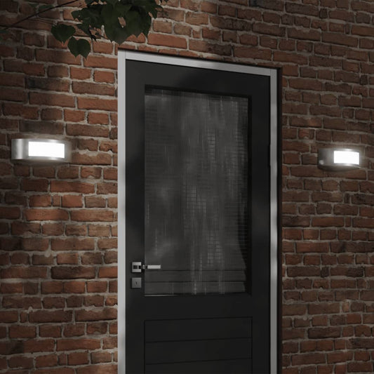 Buitenwandlampen 2 st roestvrij staal zilverkleurig is nu te koop bij PeponiXL, paradijselijk wonen!