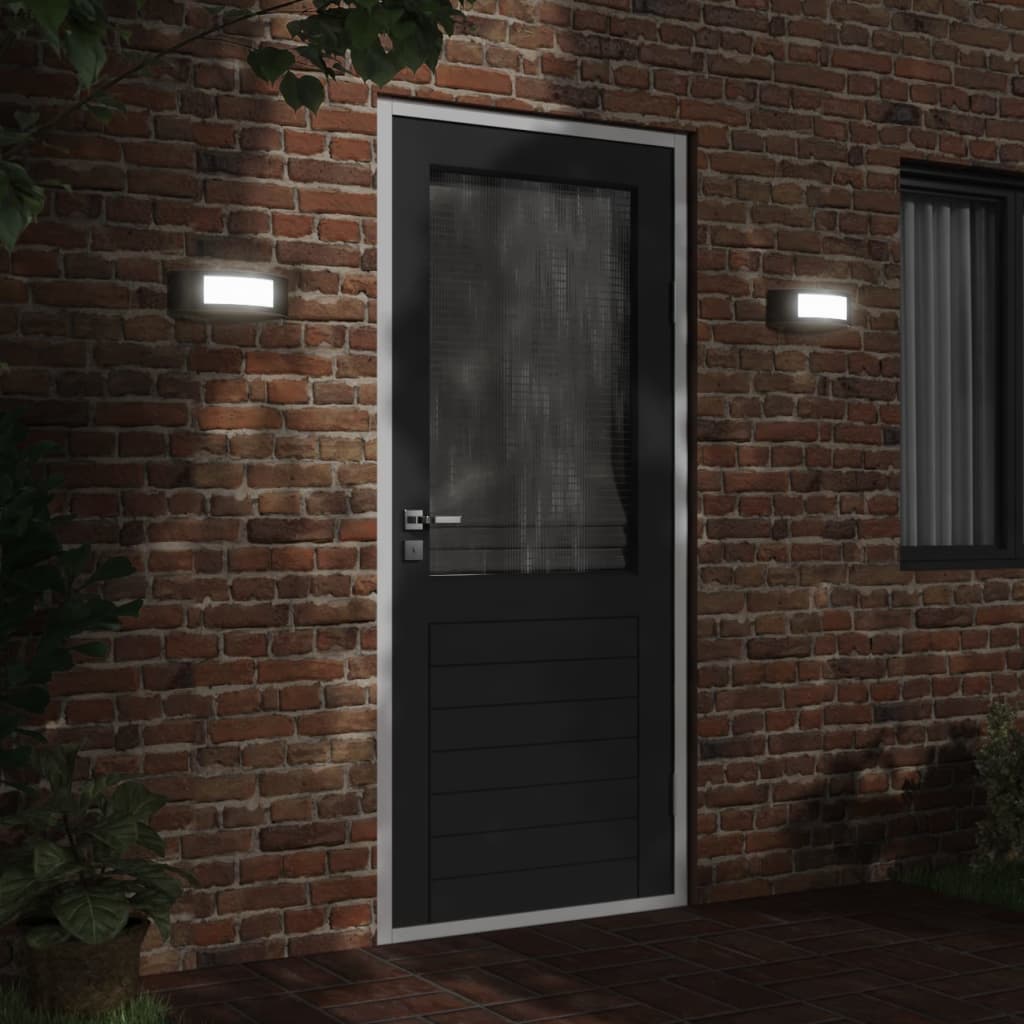 Buitenwandlampen 2 st roestvrij staal zwart is nu te koop bij PeponiXL, paradijselijk wonen!