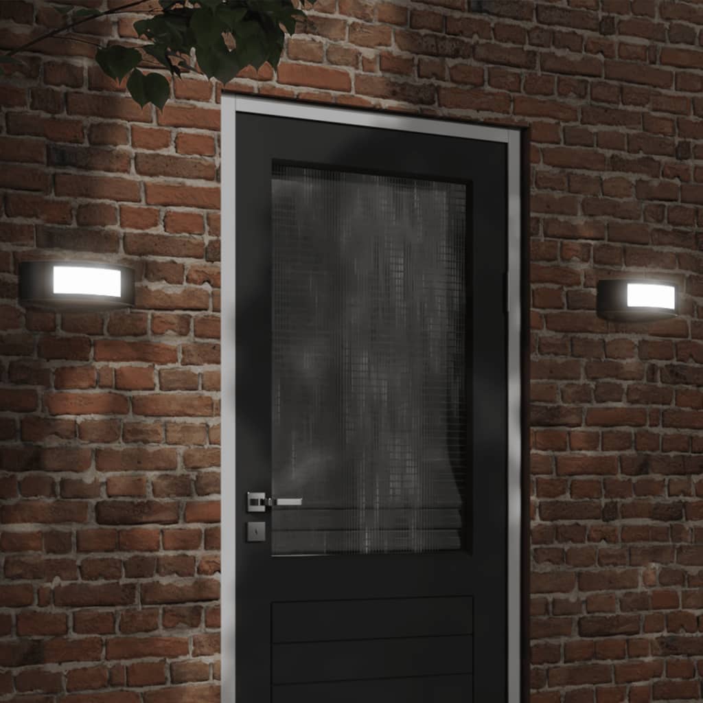 Buitenwandlampen 2 st roestvrij staal zwart is nu te koop bij PeponiXL, paradijselijk wonen!