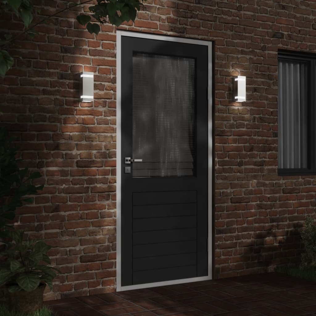 Buitenwandlampen 2 st roestvrij staal zilverkleurig is nu te koop bij PeponiXL, paradijselijk wonen!