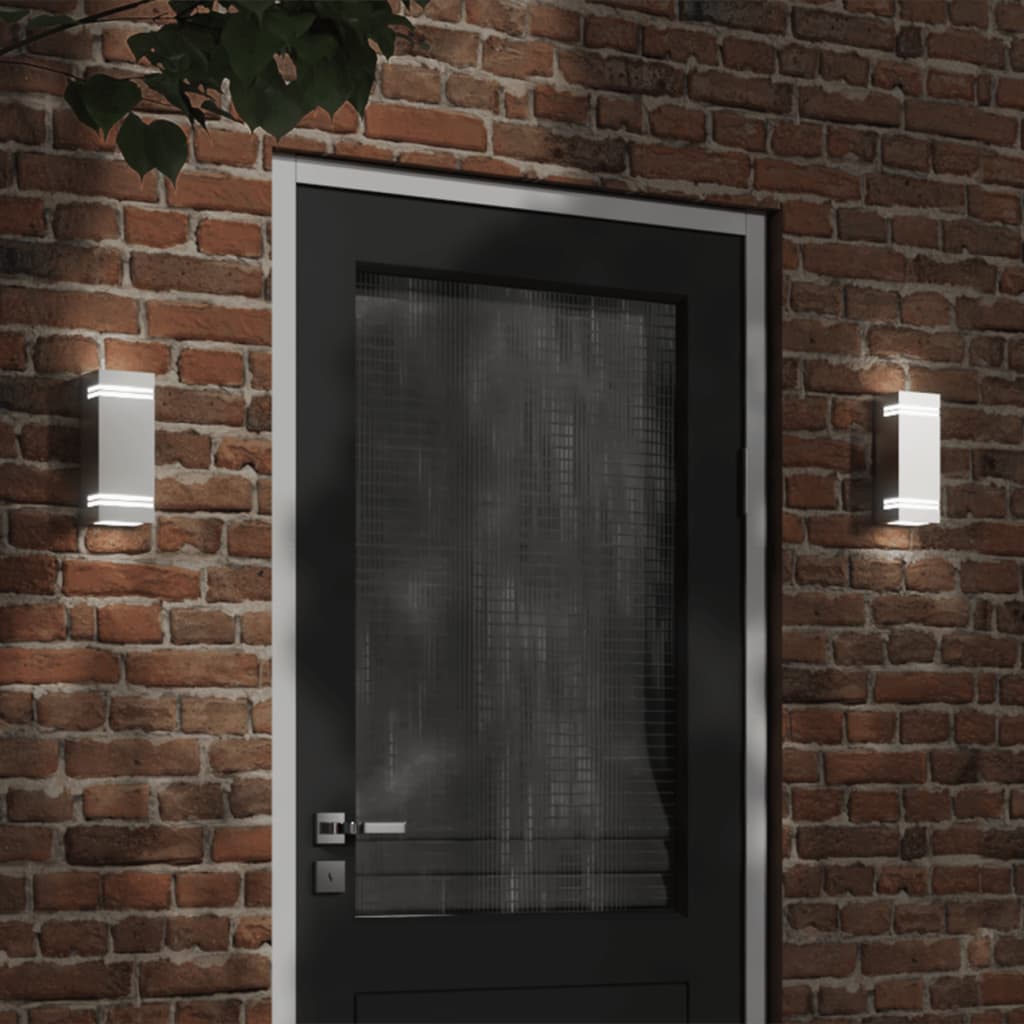 Buitenwandlampen 2 st roestvrij staal zilverkleurig is nu te koop bij PeponiXL, paradijselijk wonen!