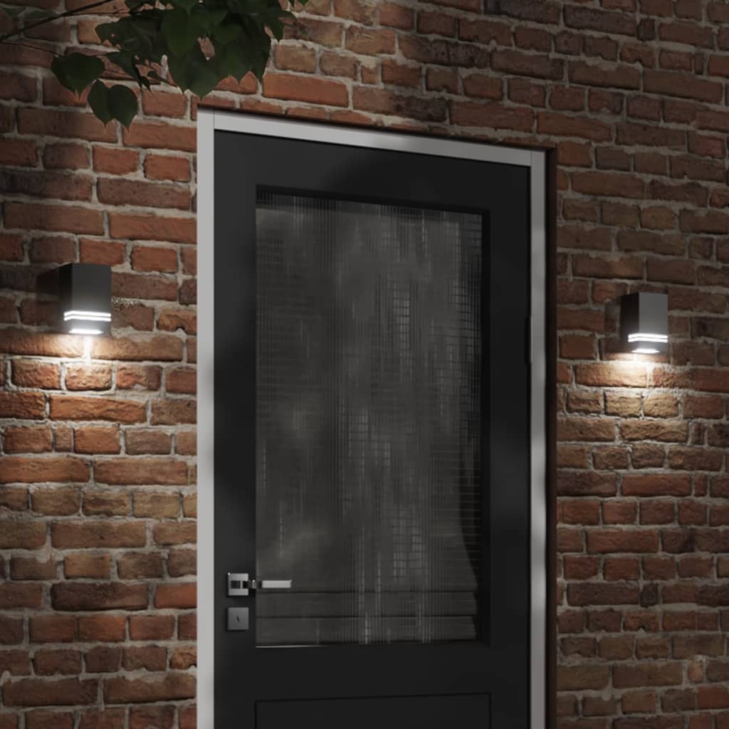 Buitenwandlampen 2 st roestvrij staal zwart is nu te koop bij PeponiXL, paradijselijk wonen!