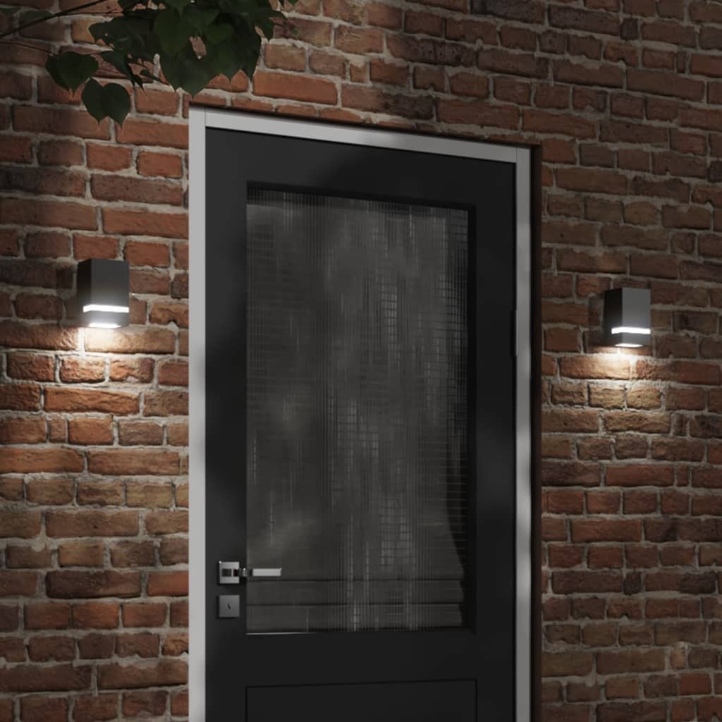 Buitenwandlampen 2 st roestvrij staal zwart is nu te koop bij PeponiXL, paradijselijk wonen!