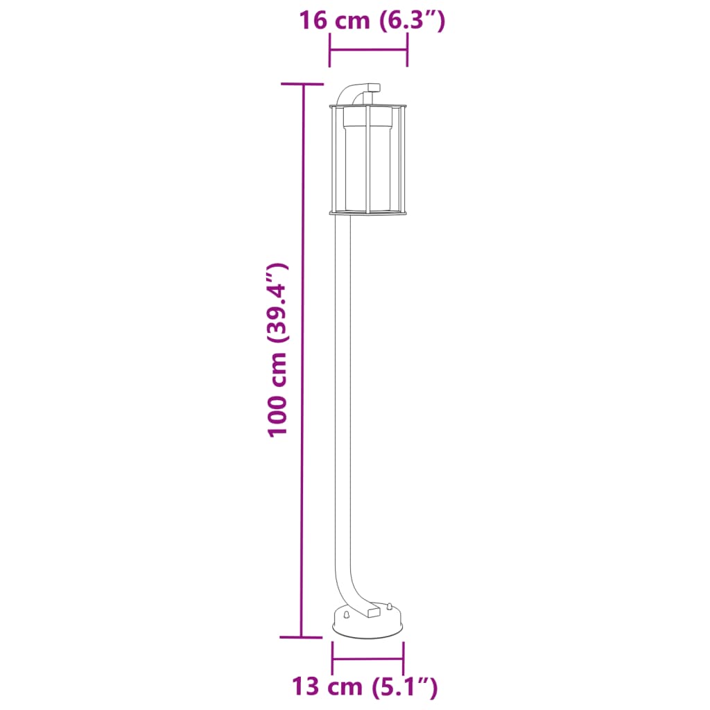 Vloerlamp voor buiten 100 cm roestvrij staal zwart is nu te koop bij PeponiXL, paradijselijk wonen!
