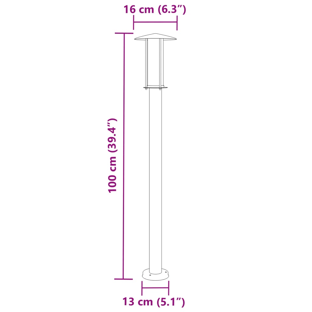 Vloerlamp voor buiten 3 st 100 cm roestvrij staal zilverkleurig is nu te koop bij PeponiXL, paradijselijk wonen!