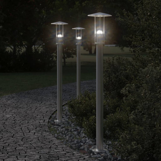 Vloerlamp voor buiten 3 st 100 cm roestvrij staal zilverkleurig is nu te koop bij PeponiXL, paradijselijk wonen!