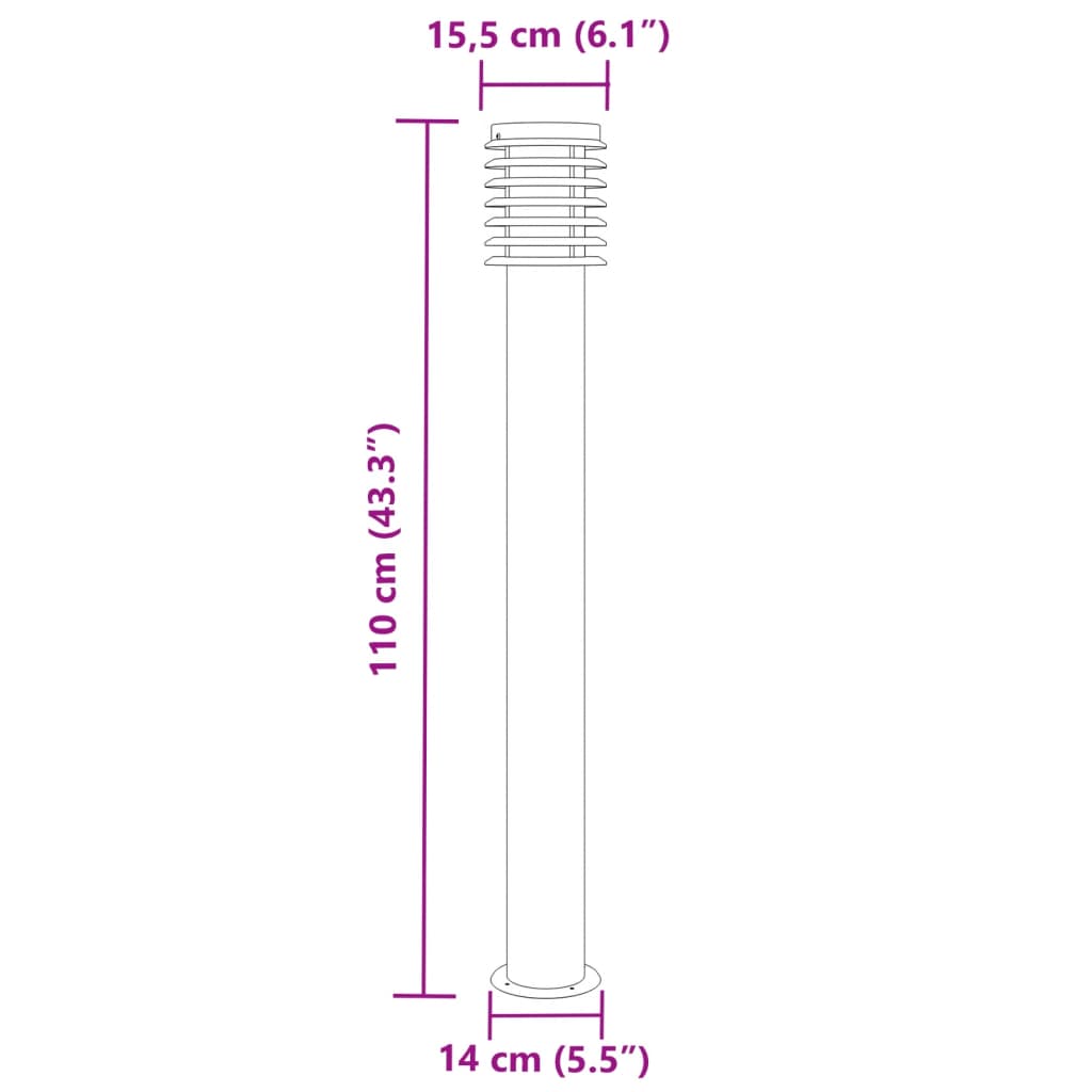 Vloerlamp voor buiten 3 st 110 cm roestvrijstaal zilverkleurig is nu te koop bij PeponiXL, paradijselijk wonen!
