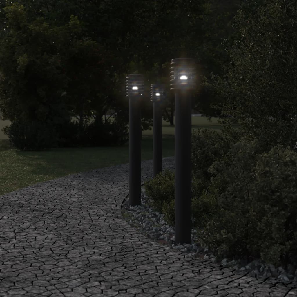 Vloerlamp voor buiten 110 cm roestvrijstaal zwart is nu te koop bij PeponiXL, paradijselijk wonen!