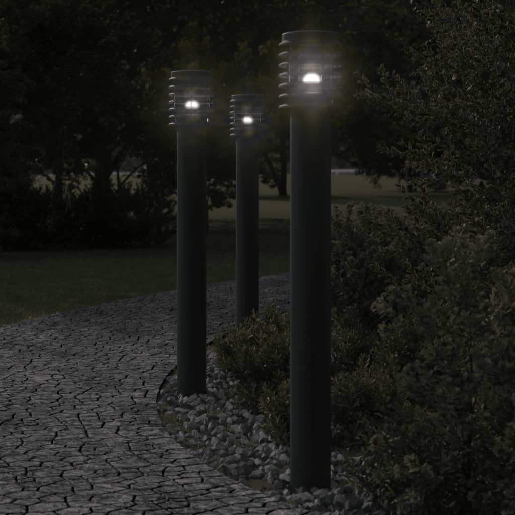Vloerlamp voor buiten 110 cm roestvrijstaal zwart is nu te koop bij PeponiXL, paradijselijk wonen!