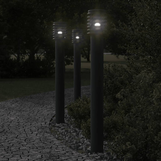 Vloerlamp voor buiten 110 cm roestvrijstaal zwart is nu te koop bij PeponiXL, paradijselijk wonen!