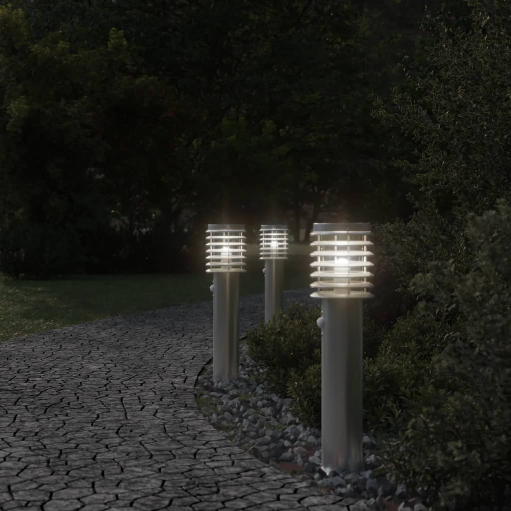 Vloerlamp voor buiten met sensor 60 cm roestvrijstaal zilver is nu te koop bij PeponiXL, paradijselijk wonen!