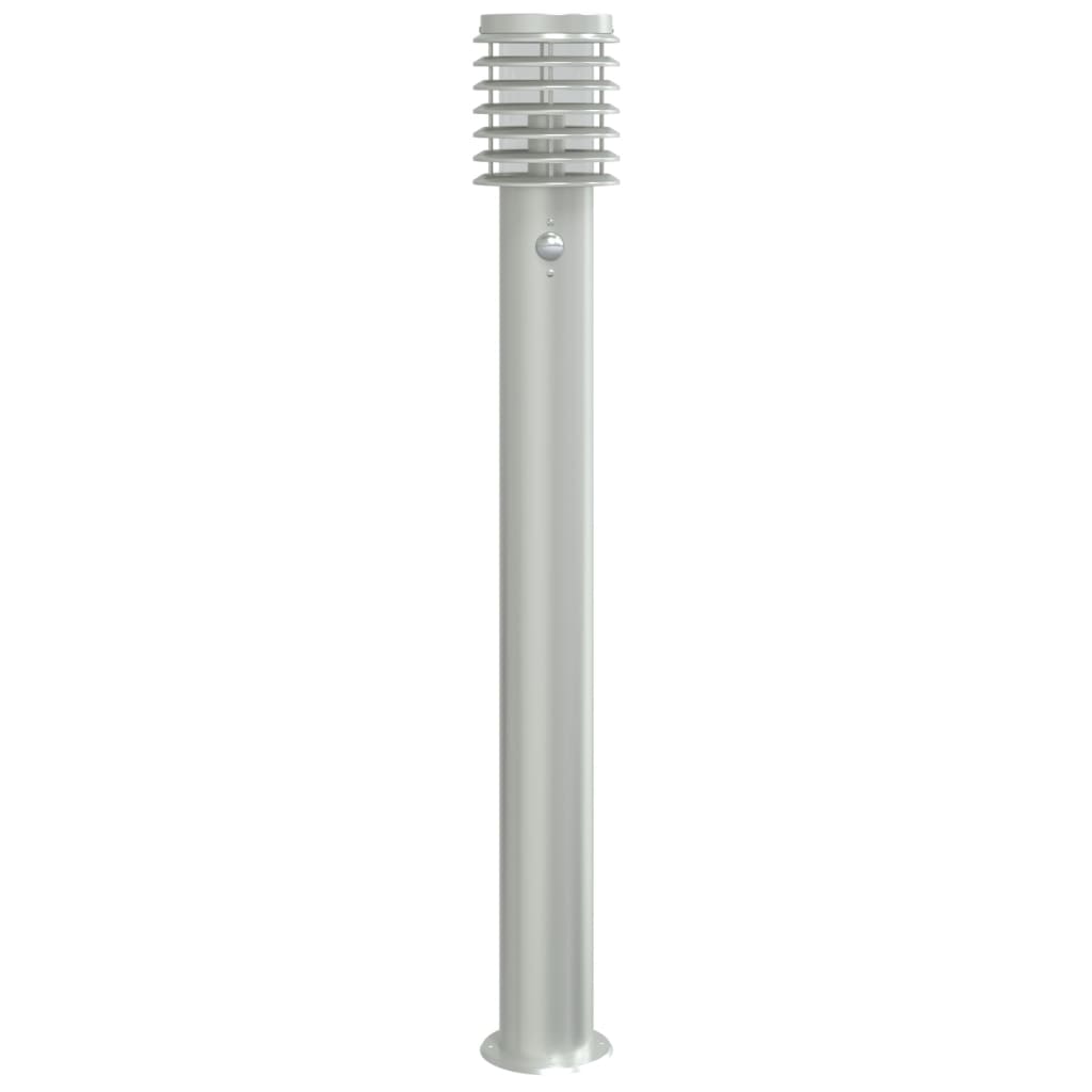 Buitenvloerlampen 3 st met sensors 110 cm roestvrijstaal zilver is nu te koop bij PeponiXL, paradijselijk wonen!