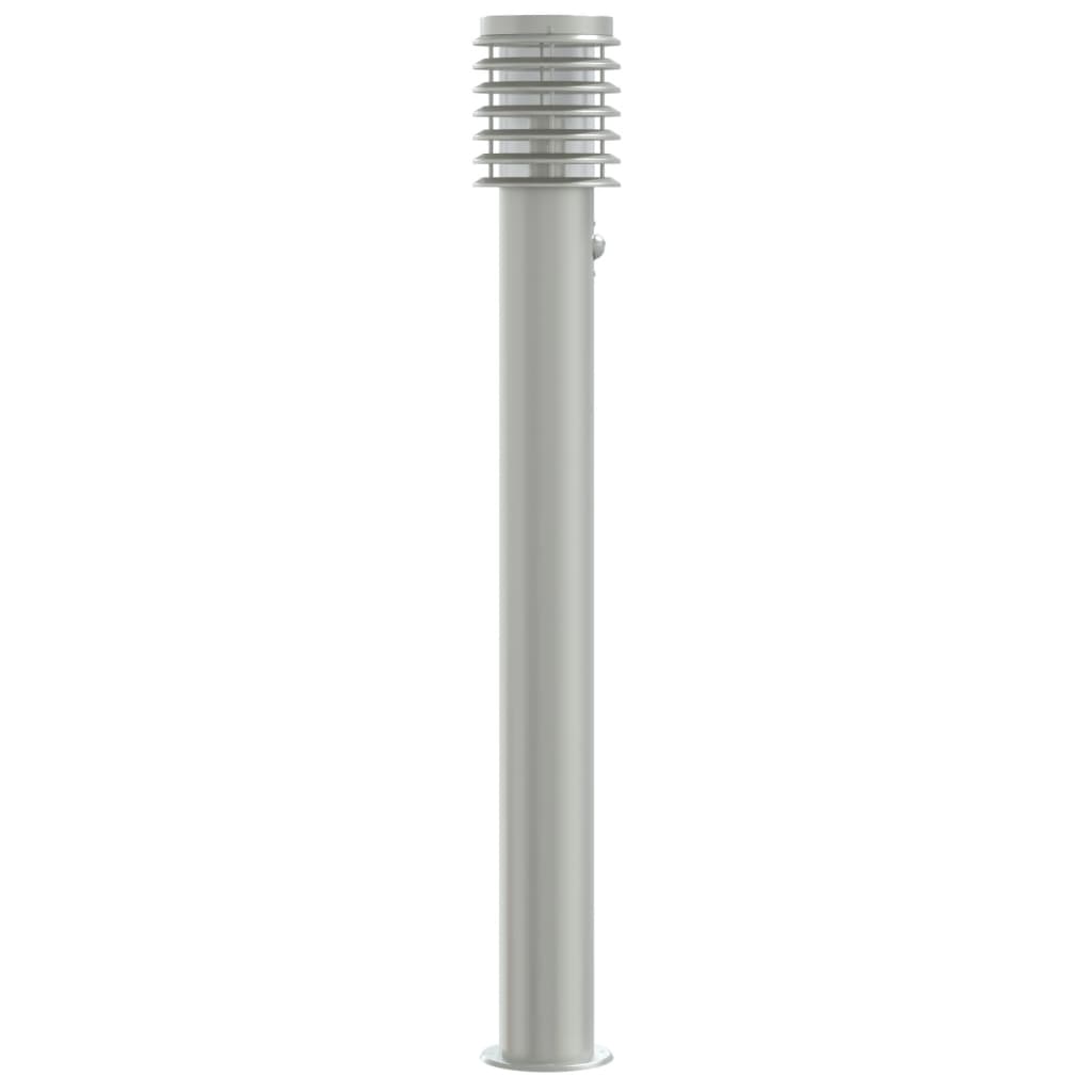 Buitenvloerlampen 3 st met sensors 110 cm roestvrijstaal zilver is nu te koop bij PeponiXL, paradijselijk wonen!
