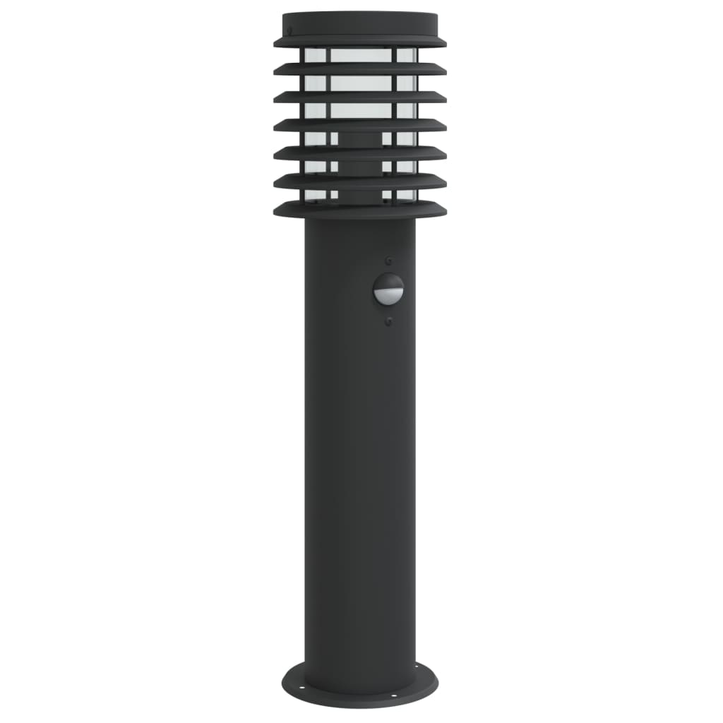 Vloerlamp voor buiten met sensor 60 cm roestvrijstaal zwart is nu te koop bij PeponiXL, paradijselijk wonen!