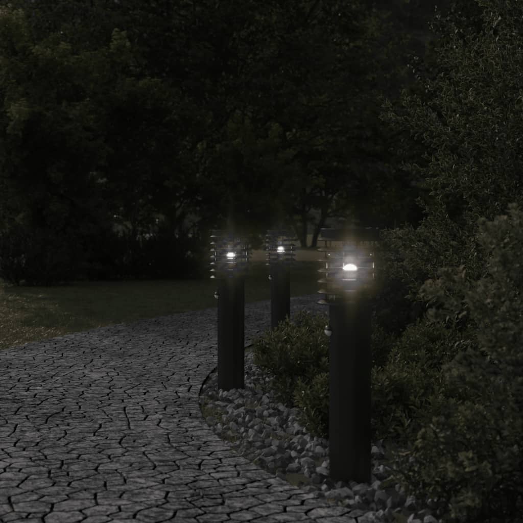 Vloerlamp voor buiten met sensor 60 cm roestvrijstaal zwart is nu te koop bij PeponiXL, paradijselijk wonen!