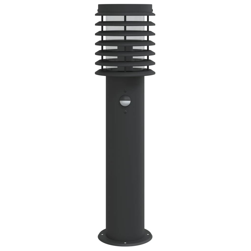 Vloerlamp voor buiten met sensor 60 cm roestvrijstaal zwart is nu te koop bij PeponiXL, paradijselijk wonen!