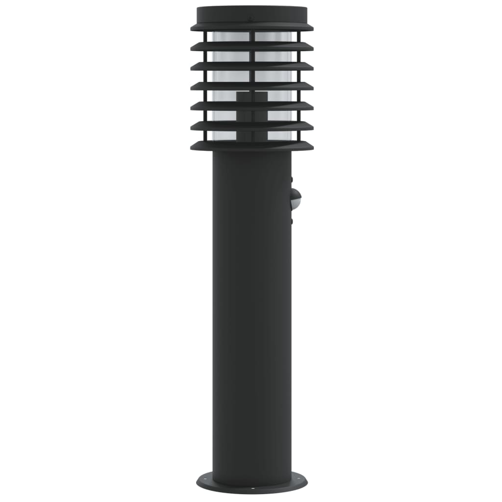 Vloerlamp voor buiten met sensor 60 cm roestvrijstaal zwart is nu te koop bij PeponiXL, paradijselijk wonen!