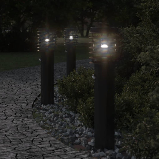 Vloerlamp voor buiten met sensor 60 cm roestvrijstaal zwart is nu te koop bij PeponiXL, paradijselijk wonen!