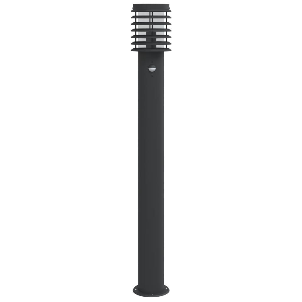 Buitenvloerlampen 3 st met sensors 110 cm roestvrijstaal zwart is nu te koop bij PeponiXL, paradijselijk wonen!