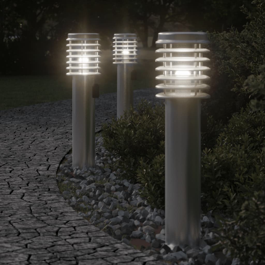 Buitenvloerlamp met stopcontact 60 cm roestvrijstaal zilver is nu te koop bij PeponiXL, paradijselijk wonen!