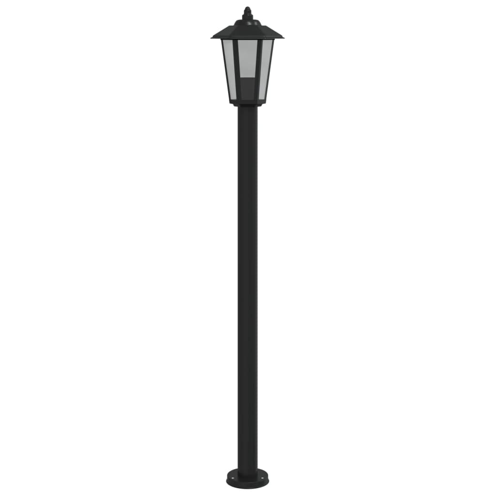 Vloerlamp voor buiten 3 st 120 cm roestvrijstaal zwart is nu te koop bij PeponiXL, paradijselijk wonen!