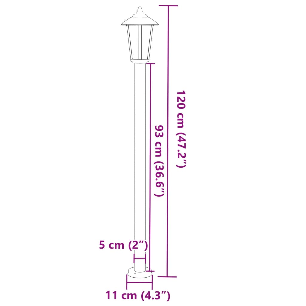 Vloerlamp voor buiten 3 st 120 cm roestvrijstaal zwart is nu te koop bij PeponiXL, paradijselijk wonen!