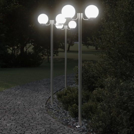 Buitenvloerlampen 3 st 215 cm roestvrij staal zilverkleurig is nu te koop bij PeponiXL, paradijselijk wonen!