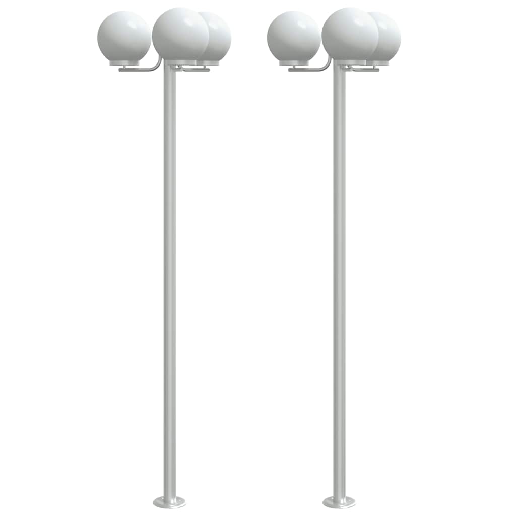 Vloerlamp voor buiten 2 st 215 cm roestvrij staal zilverkleurig is nu te koop bij PeponiXL, paradijselijk wonen!