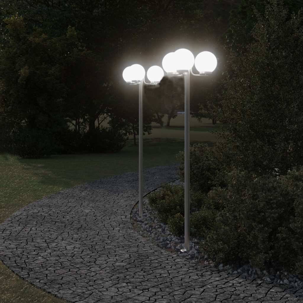 Vloerlamp voor buiten 2 st 215 cm roestvrij staal zilverkleurig is nu te koop bij PeponiXL, paradijselijk wonen!