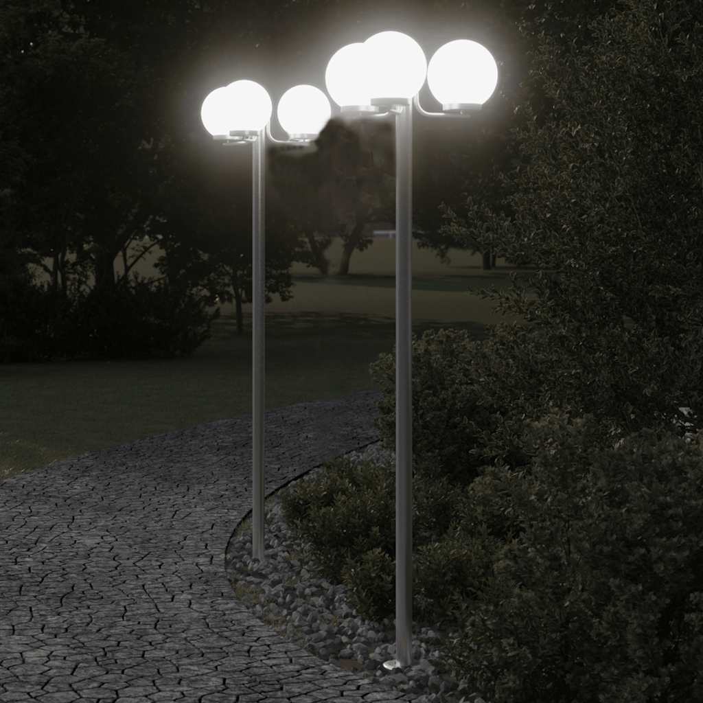 Vloerlamp voor buiten 2 st 215 cm roestvrij staal zilverkleurig is nu te koop bij PeponiXL, paradijselijk wonen!