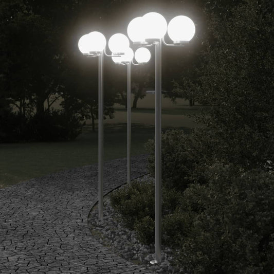 Vloerlamp voor buiten 3 st 215 cm roestvrij staal zilverkleurig is nu te koop bij PeponiXL, paradijselijk wonen!