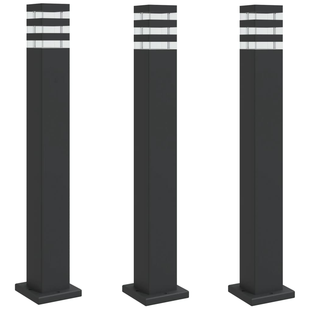 Vloerlampen voor buiten 3 st 80 cm aluminium zwart is nu te koop bij PeponiXL, paradijselijk wonen!
