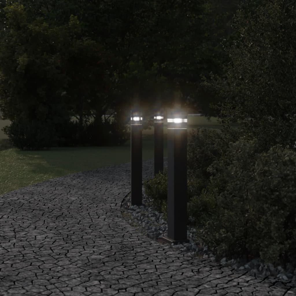 Vloerlampen voor buiten 3 st 80 cm aluminium zwart is nu te koop bij PeponiXL, paradijselijk wonen!