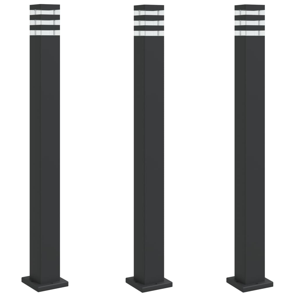 Vloerlampen voor buiten 3 st 110 cm aluminium zwart is nu te koop bij PeponiXL, paradijselijk wonen!