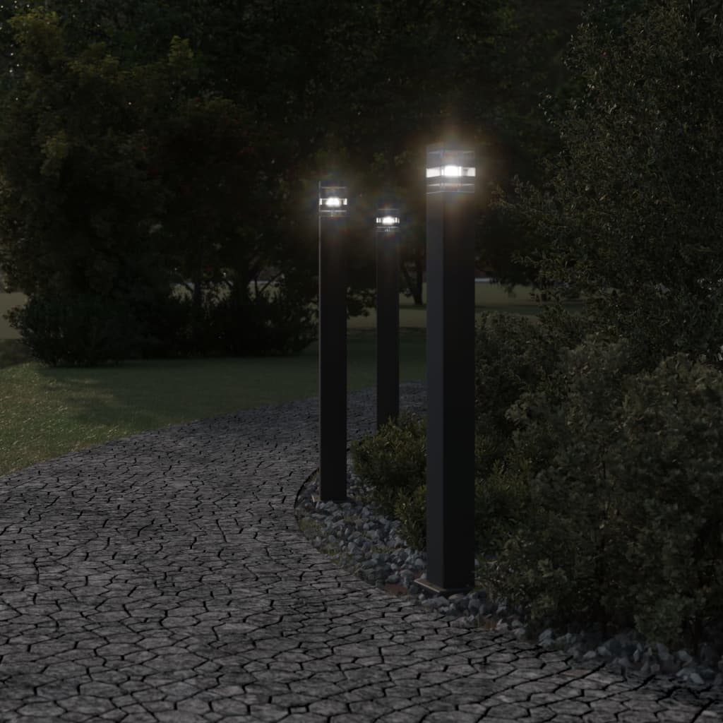 Vloerlampen voor buiten 3 st 110 cm aluminium zwart is nu te koop bij PeponiXL, paradijselijk wonen!