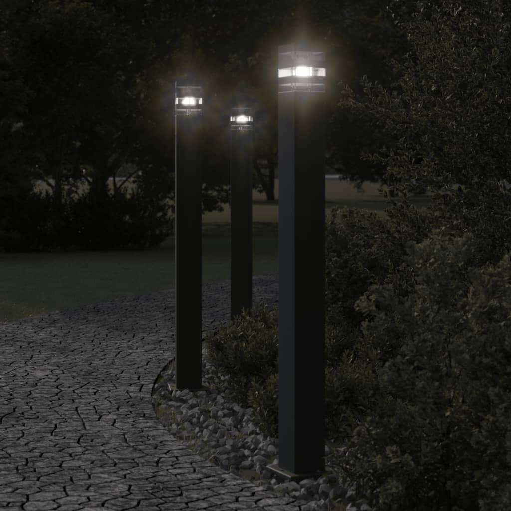 Vloerlampen voor buiten 3 st 110 cm aluminium zwart is nu te koop bij PeponiXL, paradijselijk wonen!